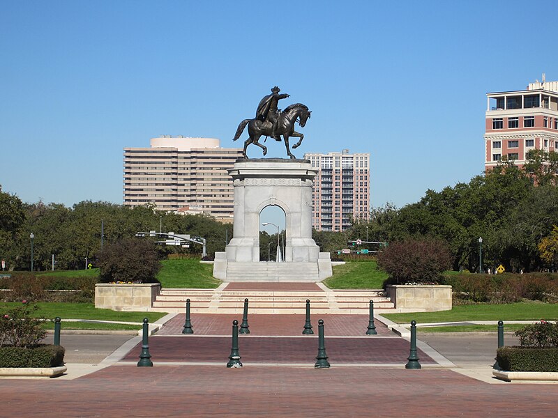 File:Hermann Park, Sam Houston monument, 2012.JPG
