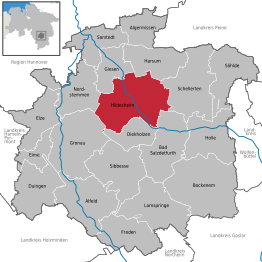 Kaart van Hildesheim