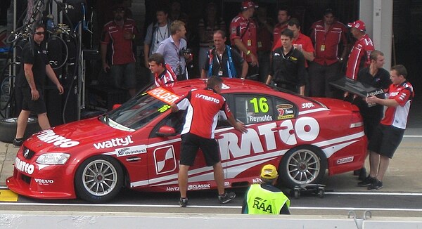 The Holden VE Commodore of David Reynolds at the 2011 Clipsal 500 Adelaide.