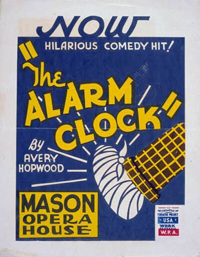 WPA poster for Hopwood's 1923 play The Alarm Clock