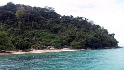 Huts on the island Tioman (Malaysia)