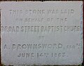 Foundation stone laid by Broad Street Baptist Church