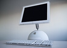 The "Sunflower" iMac G4 is an industrial design innovation. IMac G4 and keyboard.jpg