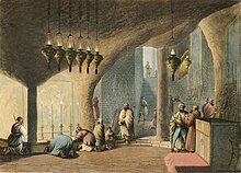 The Grotto of the Nativity, painted by Luigi Mayer, late 18th century Illustration from Views in the Ottoman Dominions by Luigi Mayer, digitally enhanced by rawpixel-com 69.jpg