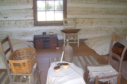 The inside of slave quarters in Virginia