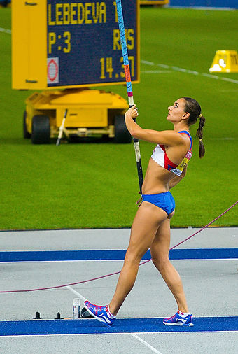 Russian athlete Yelena Isinbayeva set the Olympic record in the pole vault in Beijing in 2008.