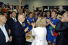 Sampdoria's Gennaro Del Vecchio celebrates after he scored the