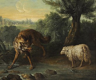 Lupul și mielul din Fabluele lui La Fontaine (nedatat), 104.1 x 125.7 cm., colecție privată