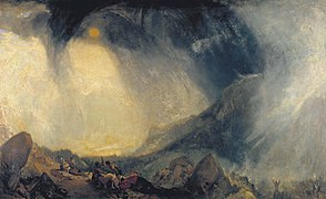William Turner, Tempête de neige : Hannibal et son armée traversant les Alpes (1812).