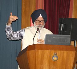 KC Singh, ex-Ambassador to UAE and Iran, delivered the Key Note Address during the seminar on Foreign Cooperation Initiatives of Indian Navy