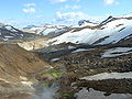 Valley in the Kerlingarfjöll area with geothermal activity.