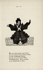 A page of poetry and art from Justinus Kerner's Klecksographien (1890) Kerner Kleksographien 07.jpg