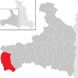 Lage der Gemeinde Krimml im Bezirk Zell am See (anklickbare Karte)