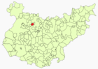 Locatie van de gemeente La Garrovilla op de kaart van de provincie