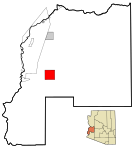 La Paz County Incorporated and Unincorporated areas Quartzsite highlighted.svg