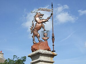 Een fontein in het centrum van Aumont-Aubrac