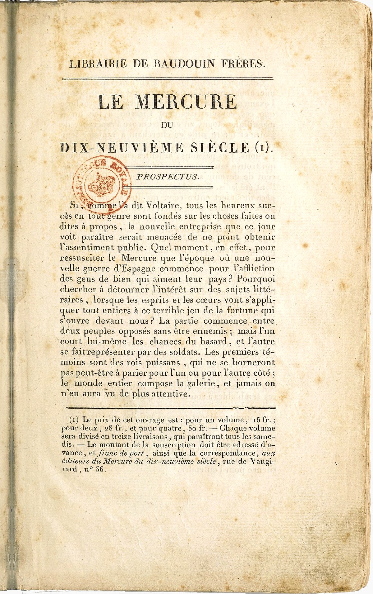 Mercure du XIXe siècle — Wikipédia