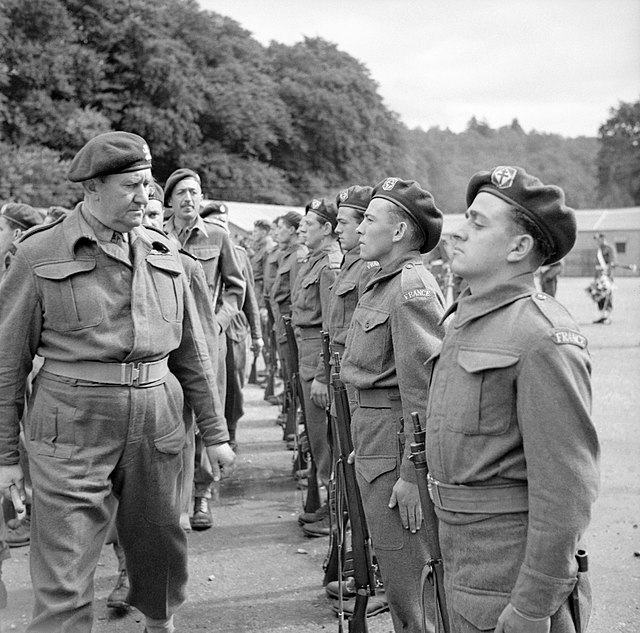Lieutenant Colonel Charles Vaughan inspecting French troops