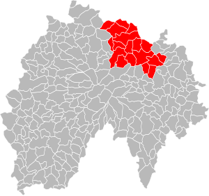 Location of the Communauté de communes du Cézallier in the Cantal department