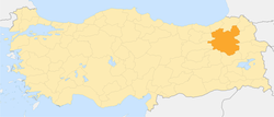 Разположение на Ерзурум в Турция