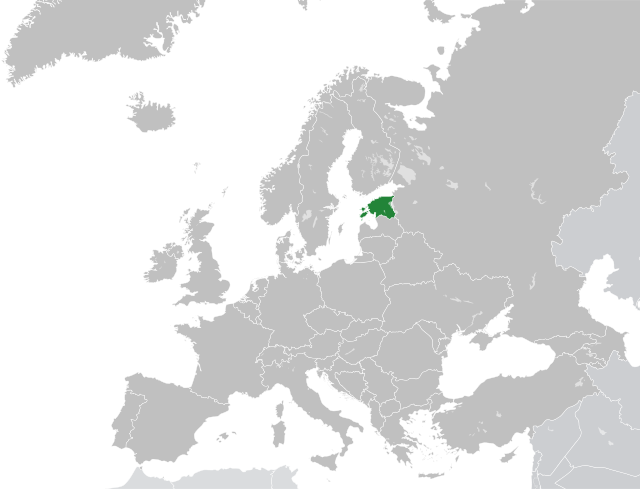 Расположение Эстонии на карте Европы