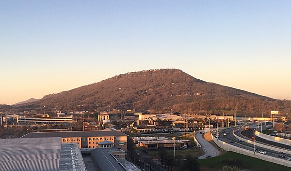 Lookout Mountain as viewed from downtown Chattanooga