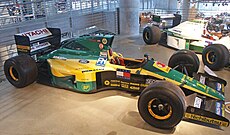 Nichibutsu sponsored the Lotus F1 team from 1991 to 1993; pictured is the Lotus 102D bearing their logo Lotus102d.jpg