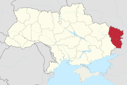 Luhansk in Ukraine (claims hatched).svg
