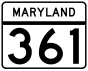 Maryland Route 361 marker