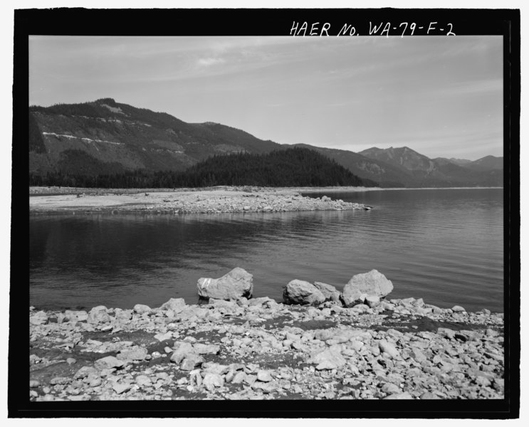 File:MOUTH OF OPEN SEGMENT, INLET CHANNEL, LOOKING NORTHWEST FROM LEFT SIDE - Kachess Dam, Inlet Channel, Kachess River, 1.5 miles north of Interstate 90 , Easton, Kittitas County, WA HAER WA-79-F-2.tif