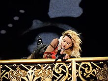 Madonna performing album track "Devil Pray" during the Rebel Heart Tour. Madonna - Rebel Heart Tour 2015 - Paris 1 (23490915534).jpg