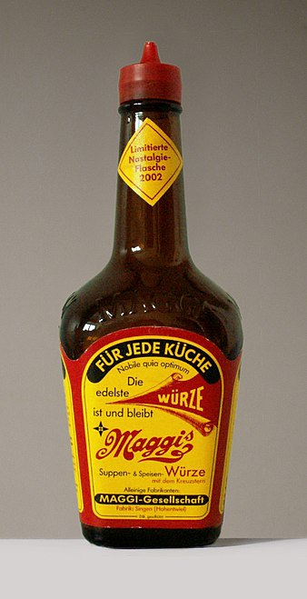 Maggi Seasoning sauce (replica of a historic bottle)