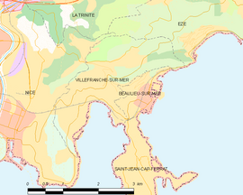 Mapa obce Villefranche-sur-Mer