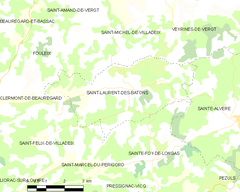 Plan gminy Saint-Laurent-des-Bâtons