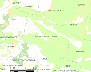 Poziția localității Saint-Just-et-Vacquières