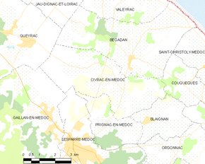 Poziția localității Civrac-en-Médoc