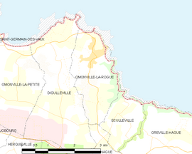 Mapa obce Omonville-la-Rogue