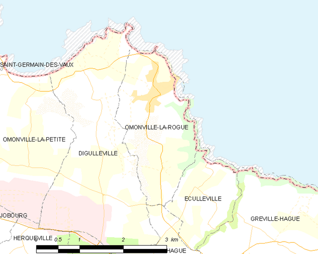 Poziția localității Omonville-la-Rogue