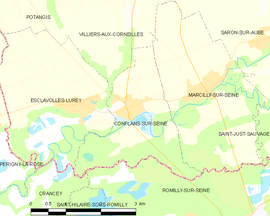 Mapa obce Conflans-sur-Seine