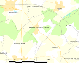 Mapa obce Marimont-lès-Bénestroff