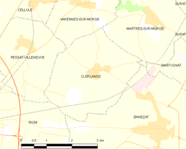 Mapa obce Clerlande