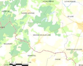 Poziția localității Savigné-sous-le-Lude