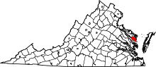 Harta e Lancaster County në Virginia