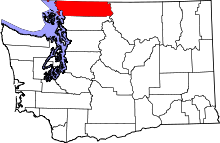 Harta e Whatcom County në Washington