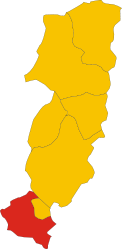 プラート県におけるコムーネの領域
