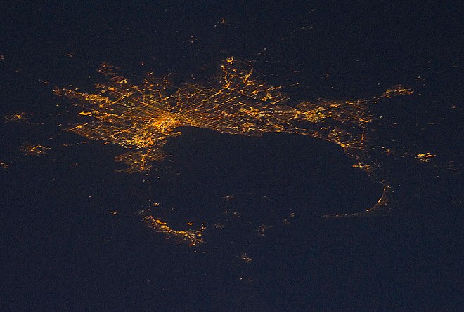 Greater Melbourne, Australia at night, seen from the International Space Station