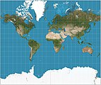 Mercatorovo zobrazení (82°j. š. a 82°s. š.)