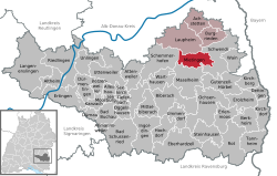 Elhelyezkedése Baden-Württemberg térképén