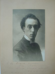Portrét klasického kytaristy / skladatele Miguela Llobeta z roku 1916