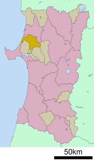 Location of Mitane in Akita Prefecture